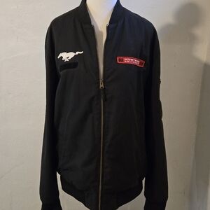 Mustang 60th Anniversary Black Bomber Jacket Size M